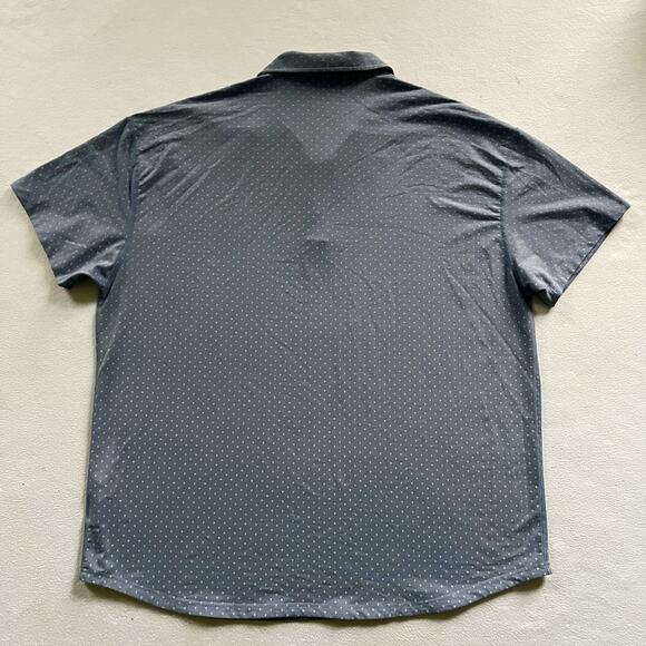 Bylt Premium Basics Lux Polo Shirt Men Blue Polka Dots Cotton Stretch Golf 3XL - Picture 6 of 6